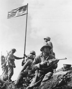First flag raising on Iwo Jima